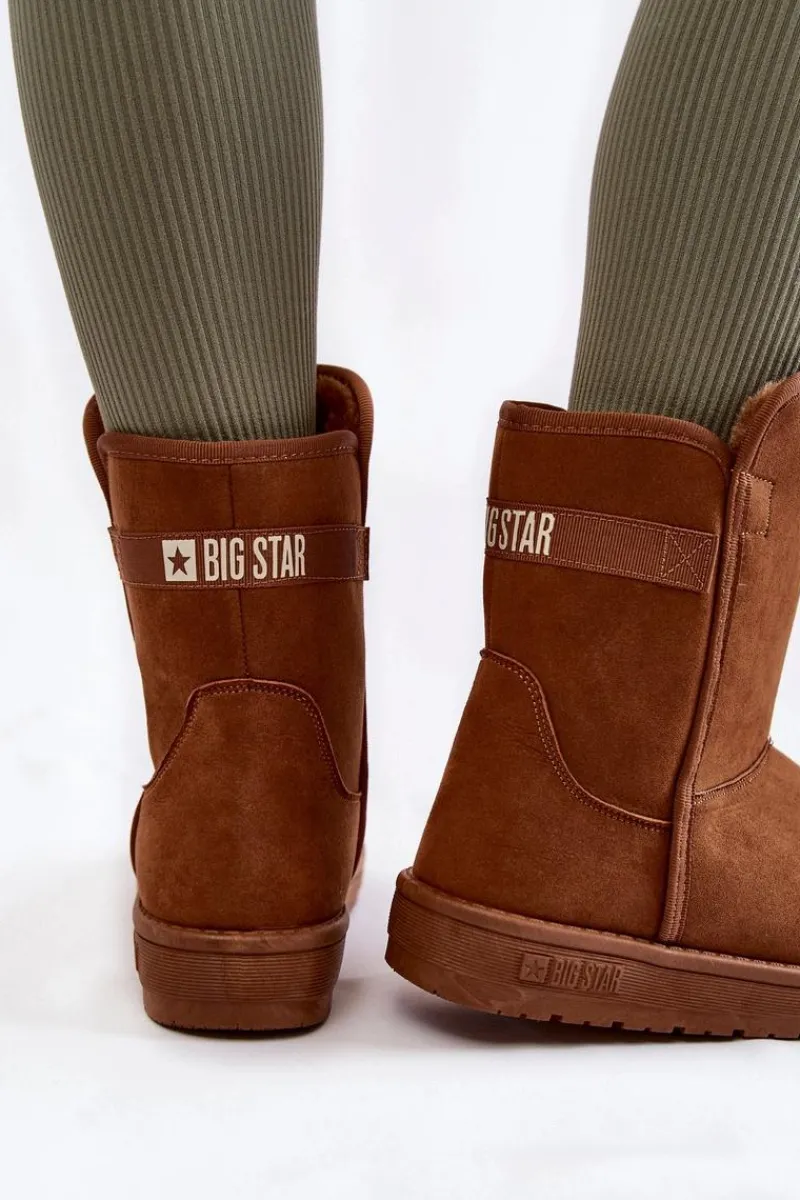 Śniegowce Damskie>Big Star Shoes Damskie Wysokie Śniegowce Big Star KK274616 Brązowe Brązowy