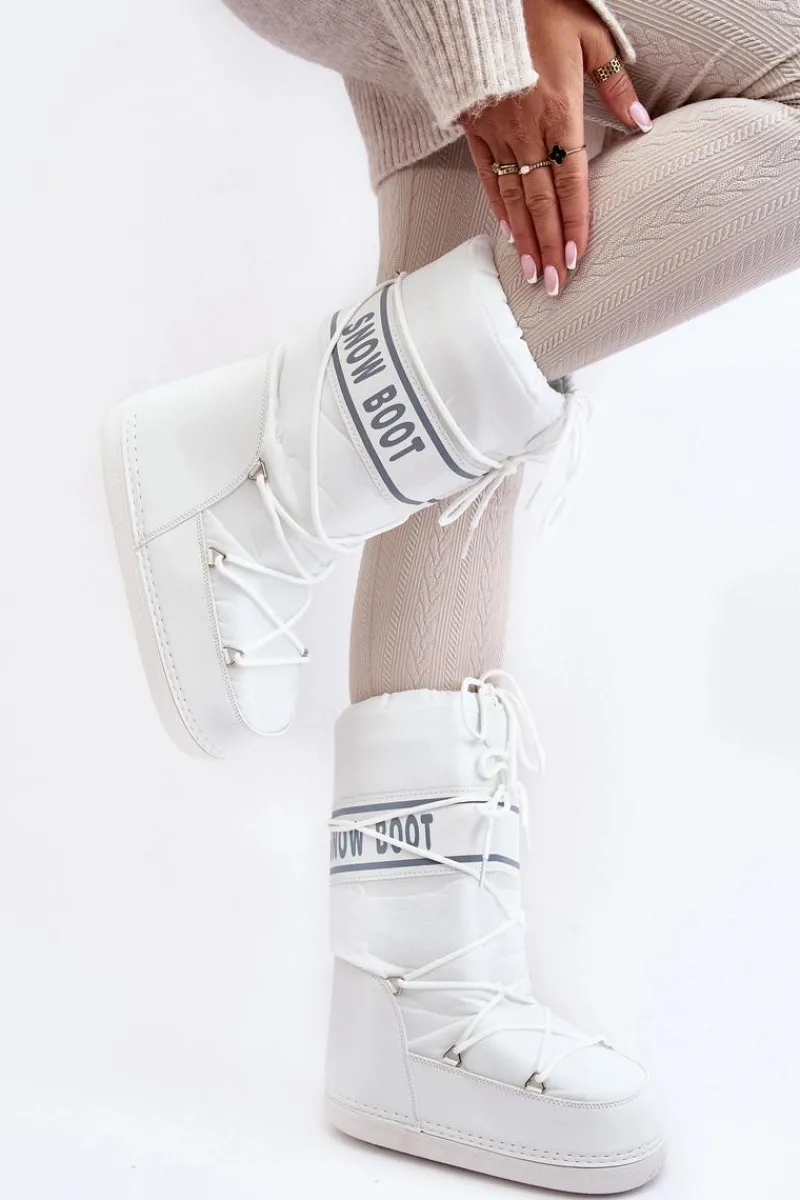 Śniegowce Damskie>Boto Damskie Wysokie Śniegowce Białe Venila