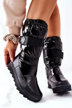 New Damskie buty S.Barski Damskie Wysokie Śniegowce Ocieplane Czarne Eunousa
