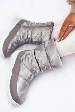 New Damskie Wysokie Śniegowce Big Star KK274600 Szare Damskie Śniegowce Damskie