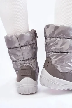 New Damskie Wysokie Śniegowce Big Star KK274600 Szare Damskie Śniegowce Damskie