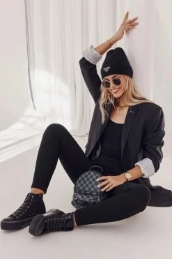 Trampki Ocieplane|Trampki Damskie Big Star>Big Star Shoes Damskie Wysokie Ocieplane Trampki Big Star KK274173 Czarne