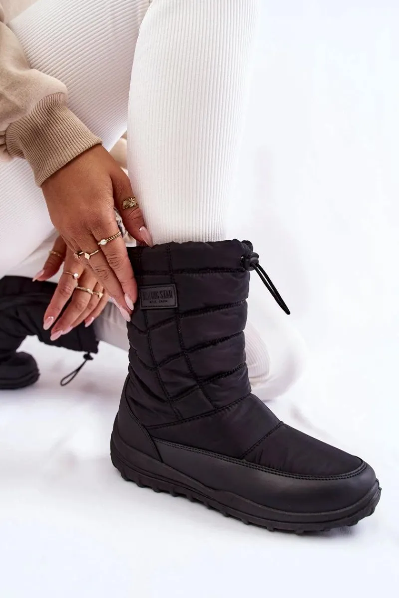 Śniegowce Damskie>Big Star Shoes Damskie Wysokie Ocieplane Śniegowce Big Star KK274599 Czarne