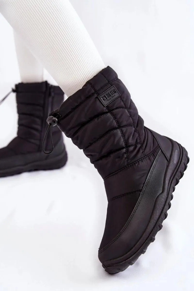 Śniegowce Damskie>Big Star Shoes Damskie Wysokie Ocieplane Śniegowce Big Star KK274599 Czarne