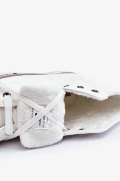 Best Damskie Wysokie Ocieplane Trampki KK2R4044C Białe Damskie Trampki Damskie Cross Jeans|Trampki Ocieplane