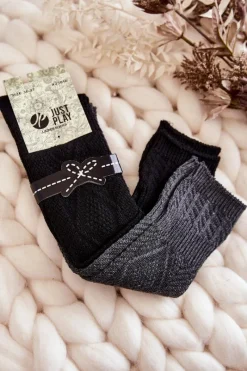 Best Just Play Damskie Wysokie Skarpetki Do Kolan 2-Pak Czarno-Szare