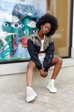 Best Damskie Wysokie Tenisówki Na Platformie Beżowe Manhattan Damskie Trampki Damskie Wysokie