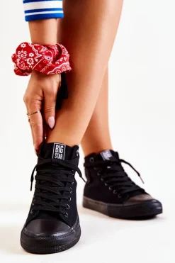 Sale Damskie Wysokie Trampki Big Star FF274A170 Czarne Damskie Trampki Damskie Big Star|Trampki Damskie Wysokie