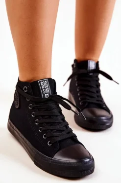 Sale Damskie Wysokie Trampki Big Star FF274A170 Czarne Damskie Trampki Damskie Big Star|Trampki Damskie Wysokie