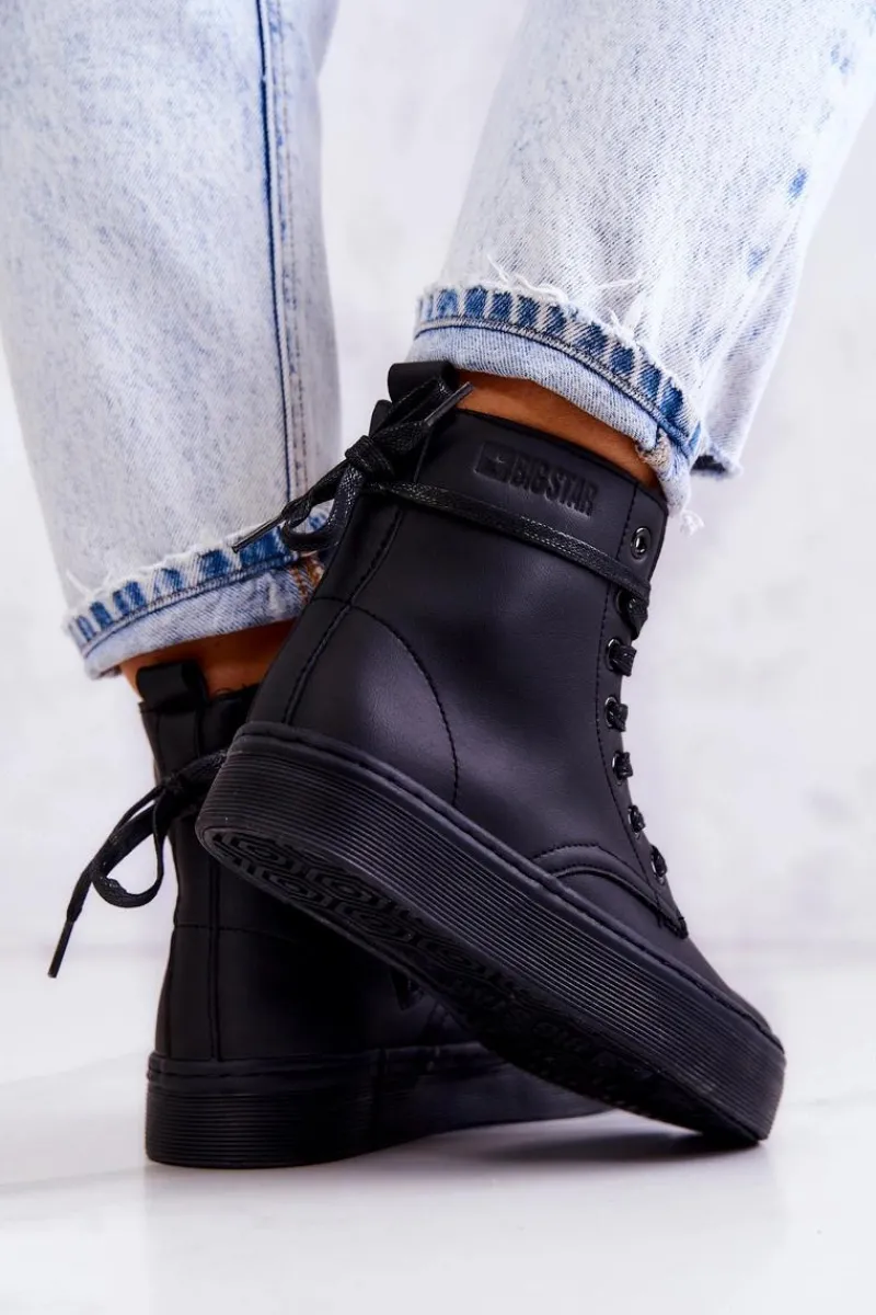 Trampki Damskie Big Star|Trampki Damskie Wysokie>Big Star Shoes Damskie Wysokie Trampki BIG STAR II274096 Czarne