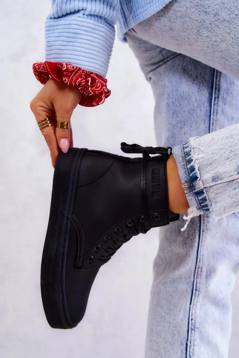 Trampki Damskie Big Star|Trampki Damskie Wysokie>Big Star Shoes Damskie Wysokie Trampki BIG STAR II274096 Czarne