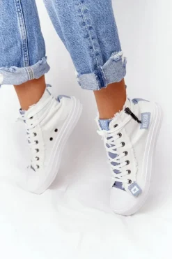 Trampki Damskie Big Star|Trampki Damskie Wysokie>Big Star Shoes Damskie Wysokie Trampki Big Star HH274160 Białe