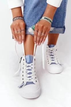 Trampki Damskie Big Star|Trampki Damskie Wysokie>Big Star Shoes Damskie Wysokie Trampki Big Star HH274160 Białe