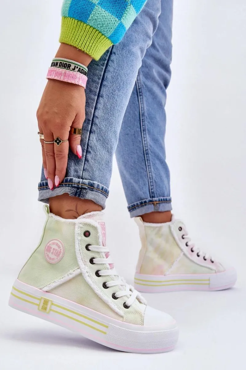 Discount Big Star Shoes Damskie Wysokie Trampki Big Star LL274177 Multikolor