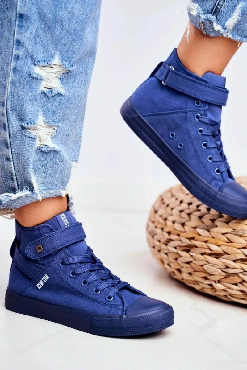 Trampki Damskie Big Star|Trampki Damskie Wysokie>Big Star Shoes Damskie Wysokie Trampki Big Star FF274584 Niebieskie