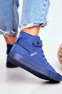 Trampki Damskie Big Star|Trampki Damskie Wysokie>Big Star Shoes Damskie Wysokie Trampki Big Star FF274584 Niebieskie