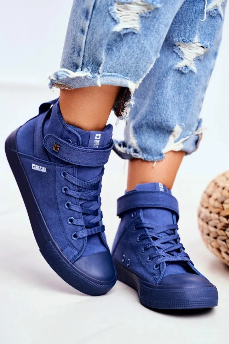 Trampki Damskie Big Star|Trampki Damskie Wysokie>Big Star Shoes Damskie Wysokie Trampki Big Star FF274584 Niebieskie