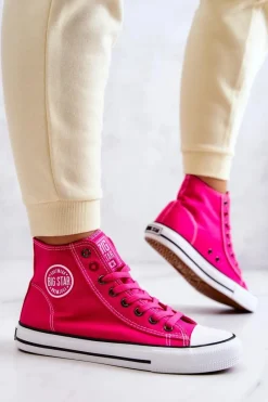Clearance Damskie Wysokie Trampki Big Star JJ274210 Fuksja Damskie Trampki Damskie Big Star|Trampki Damskie Wysokie