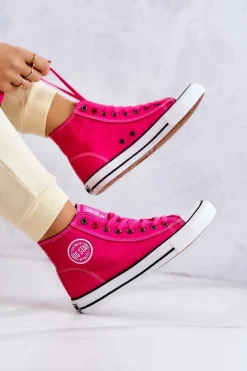 Clearance Damskie Wysokie Trampki Big Star JJ274210 Fuksja Damskie Trampki Damskie Big Star|Trampki Damskie Wysokie