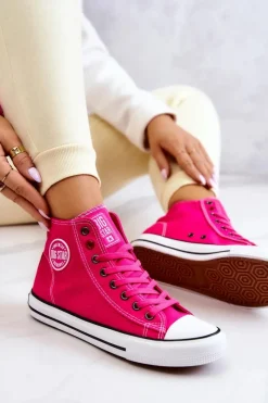 Clearance Damskie Wysokie Trampki Big Star JJ274210 Fuksja Damskie Trampki Damskie Big Star|Trampki Damskie Wysokie