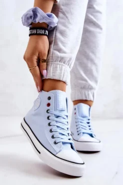 Trampki Damskie Big Star|Trampki Damskie Wysokie>Big Star Shoes Damskie Wysokie Trampki Big Star JJ274209 Niebieskie