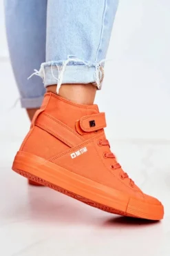 Discount Damskie Wysokie Trampki Big Star FF274583 Pomarańczowe Damskie Trampki Damskie Big Star|Trampki Damskie Wysokie