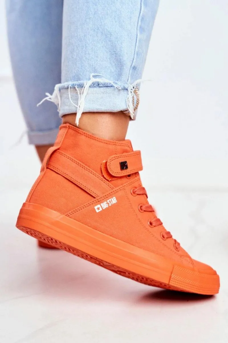 Discount Damskie Wysokie Trampki Big Star FF274583 Pomarańczowe Damskie Trampki Damskie Big Star|Trampki Damskie Wysokie