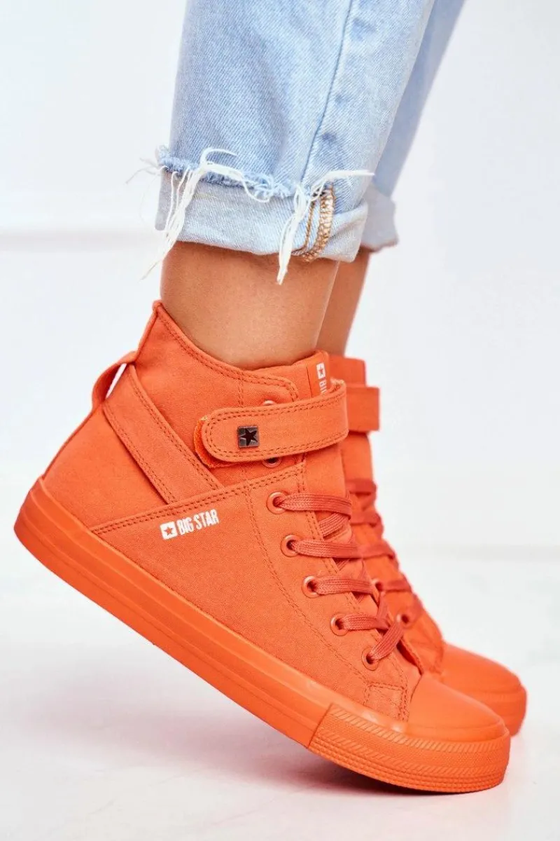 Discount Damskie Wysokie Trampki Big Star FF274583 Pomarańczowe Damskie Trampki Damskie Big Star|Trampki Damskie Wysokie