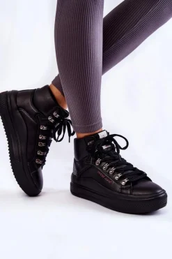 Cross Jeans Damskie Wysokie Trampki KK2R4029C Czarne