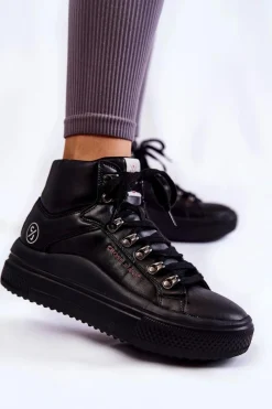 Cross Jeans Damskie Wysokie Trampki KK2R4029C Czarne