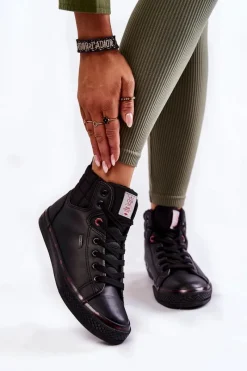 Cross Jeans Damskie Wysokie Trampki KK2R4058C Czarne Czarny