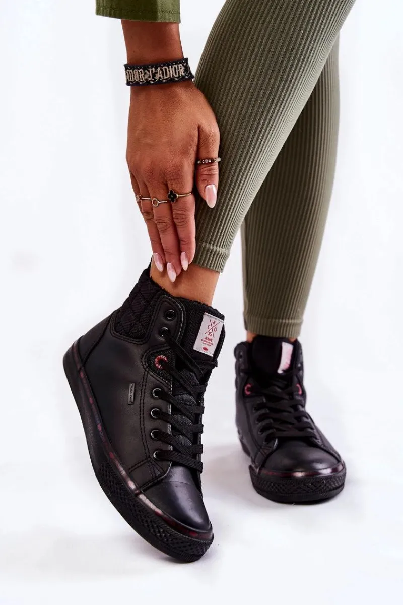 Cross Jeans Damskie Wysokie Trampki KK2R4058C Czarne Czarny