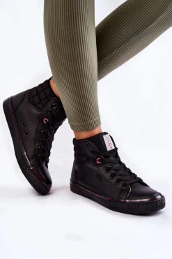 Cross Jeans Damskie Wysokie Trampki KK2R4058C Czarne Czarny