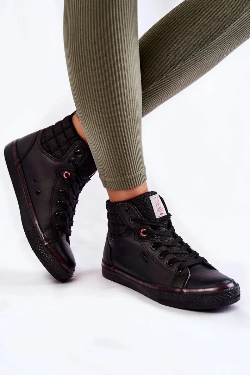 Cross Jeans Damskie Wysokie Trampki KK2R4058C Czarne Czarny