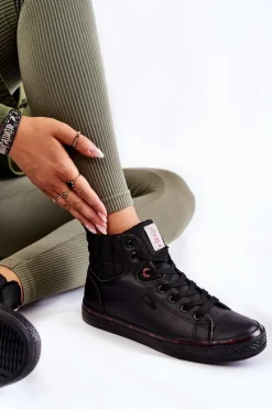 Cross Jeans Damskie Wysokie Trampki KK2R4058C Czarne Czarny