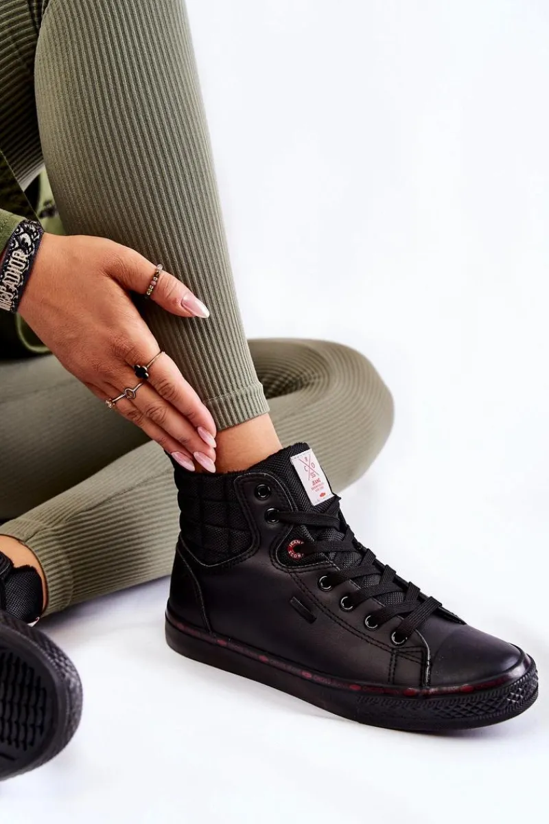 Cross Jeans Damskie Wysokie Trampki KK2R4058C Czarne Czarny