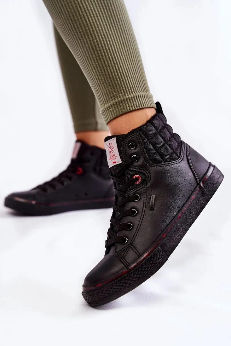 Cross Jeans Damskie Wysokie Trampki KK2R4058C Czarne Czarny