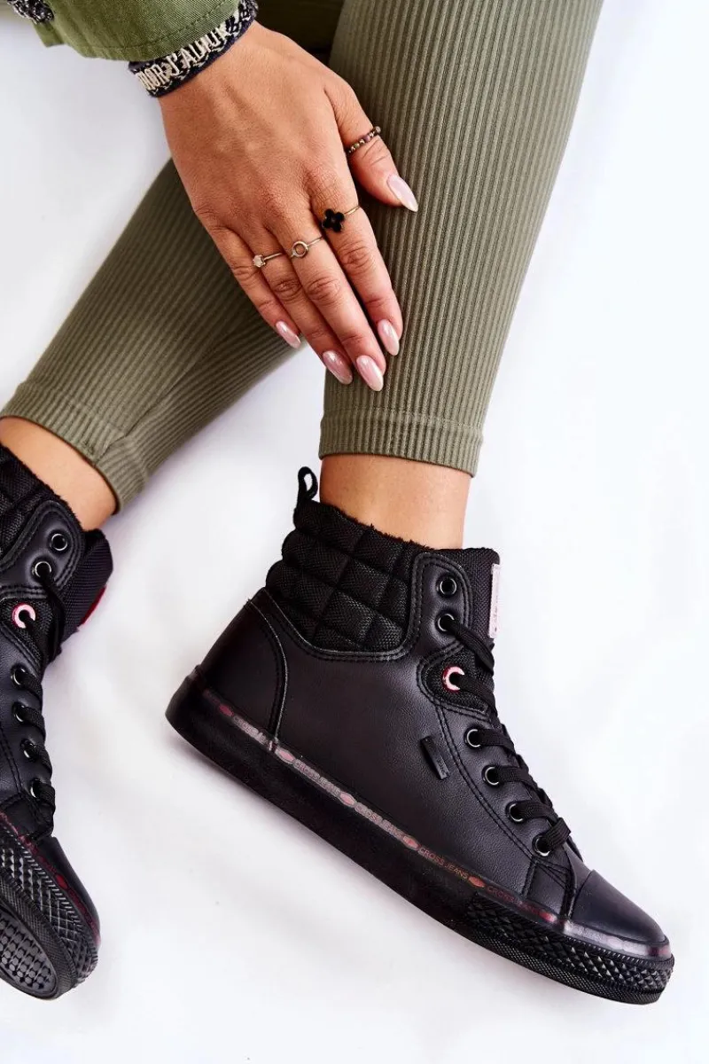 Cross Jeans Damskie Wysokie Trampki KK2R4058C Czarne Czarny