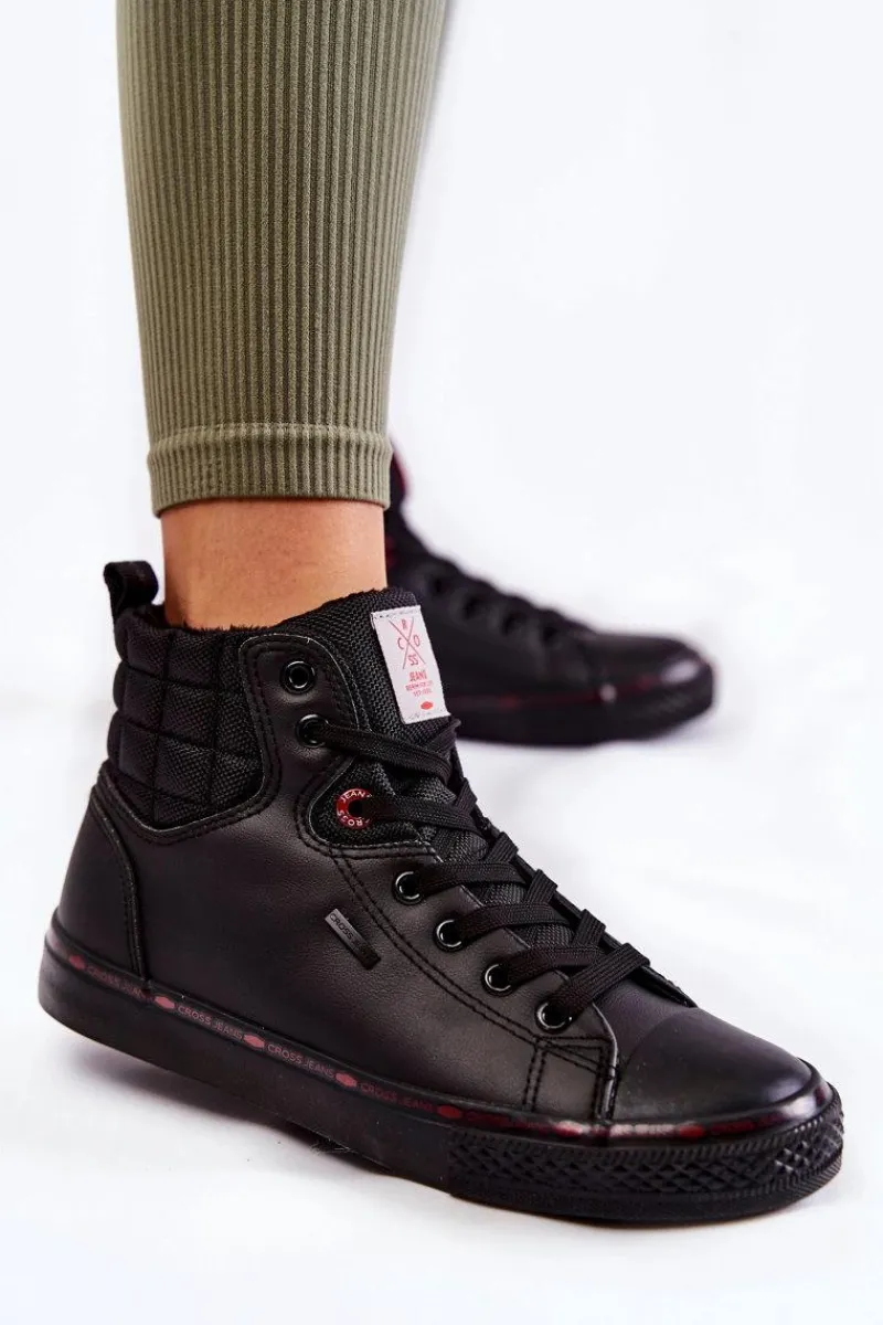 Cross Jeans Damskie Wysokie Trampki KK2R4058C Czarne Czarny