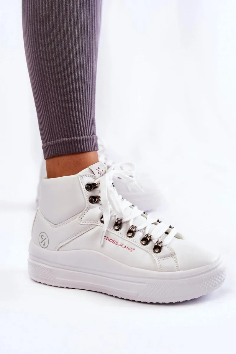 Trampki Damskie Cross Jeans|Trampki Damskie Wysokie>Cross Jeans Damskie Wysokie Trampki KK2R4028C Białe