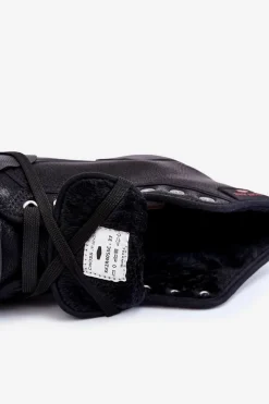 Trampki Damskie Cross Jeans|Trampki Ocieplane>Cross Jeans Damskie Wysokie Trampki KK2R4055C Czarne