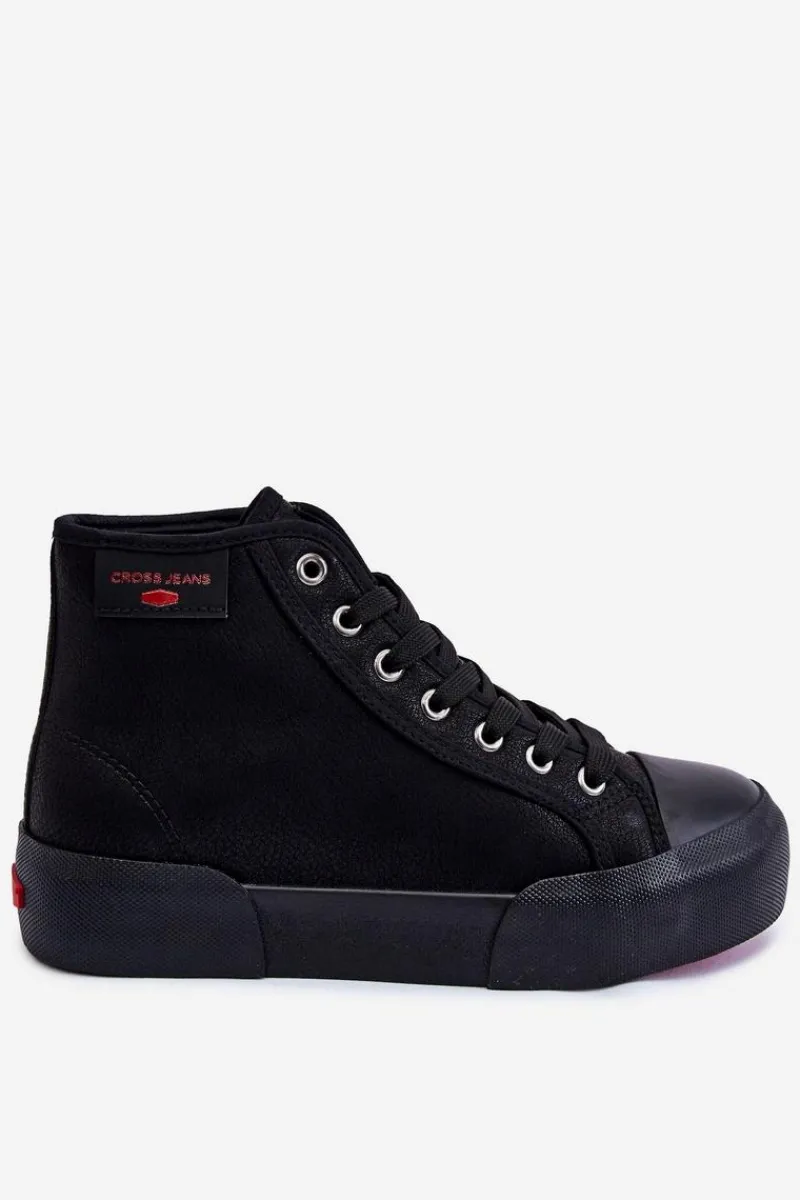 Trampki Damskie Cross Jeans|Trampki Ocieplane>Cross Jeans Damskie Wysokie Trampki KK2R4055C Czarne