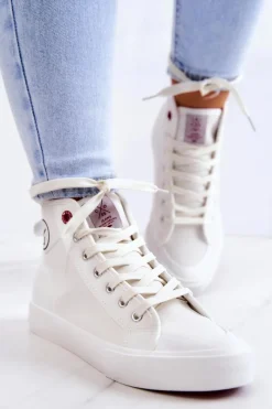 Trampki Damskie Cross Jeans|Trampki Damskie Wysokie>Cross Jeans Damskie Wysokie Trampki JJ2R4056C Białe