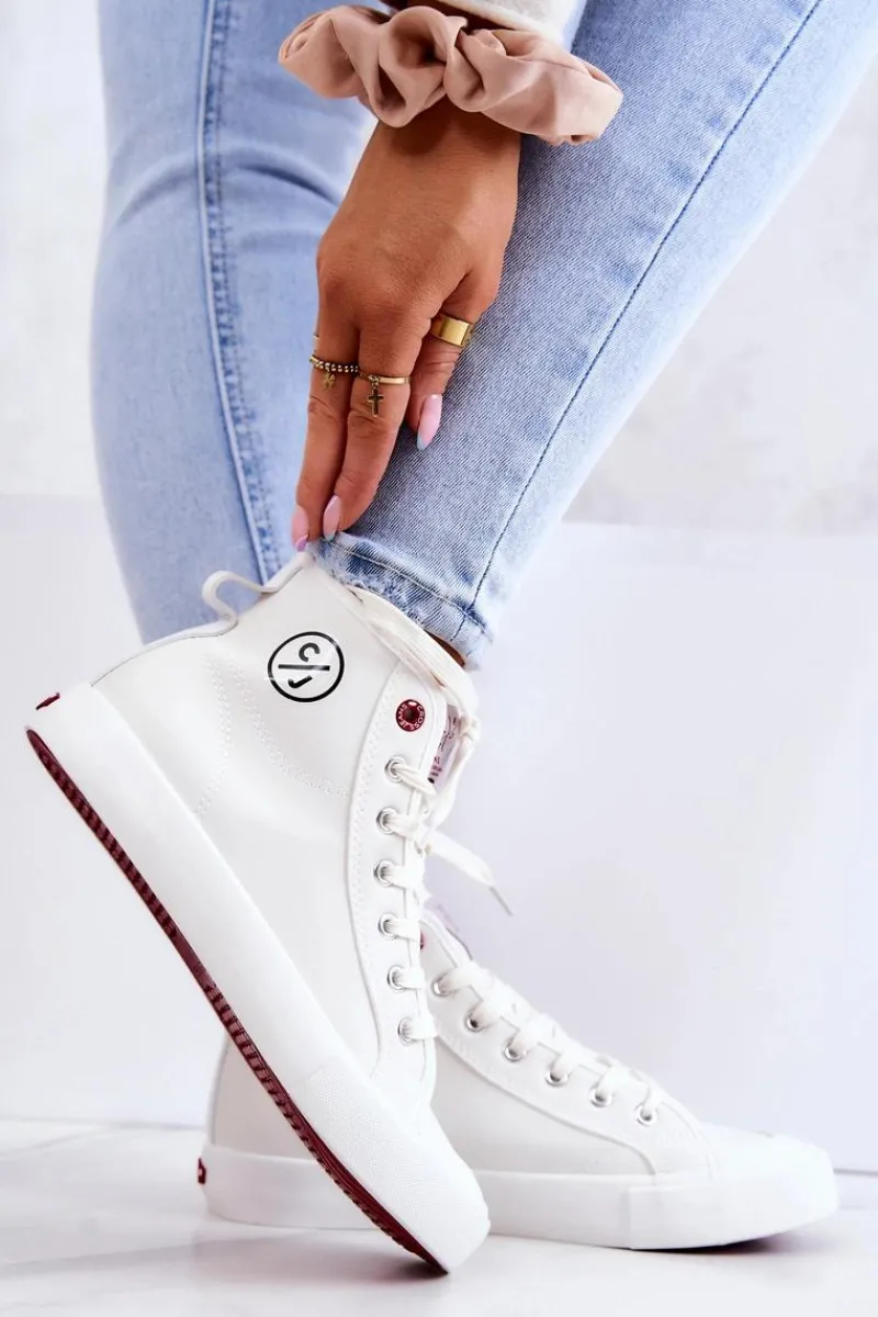 Trampki Damskie Cross Jeans|Trampki Damskie Wysokie>Cross Jeans Damskie Wysokie Trampki JJ2R4056C Białe