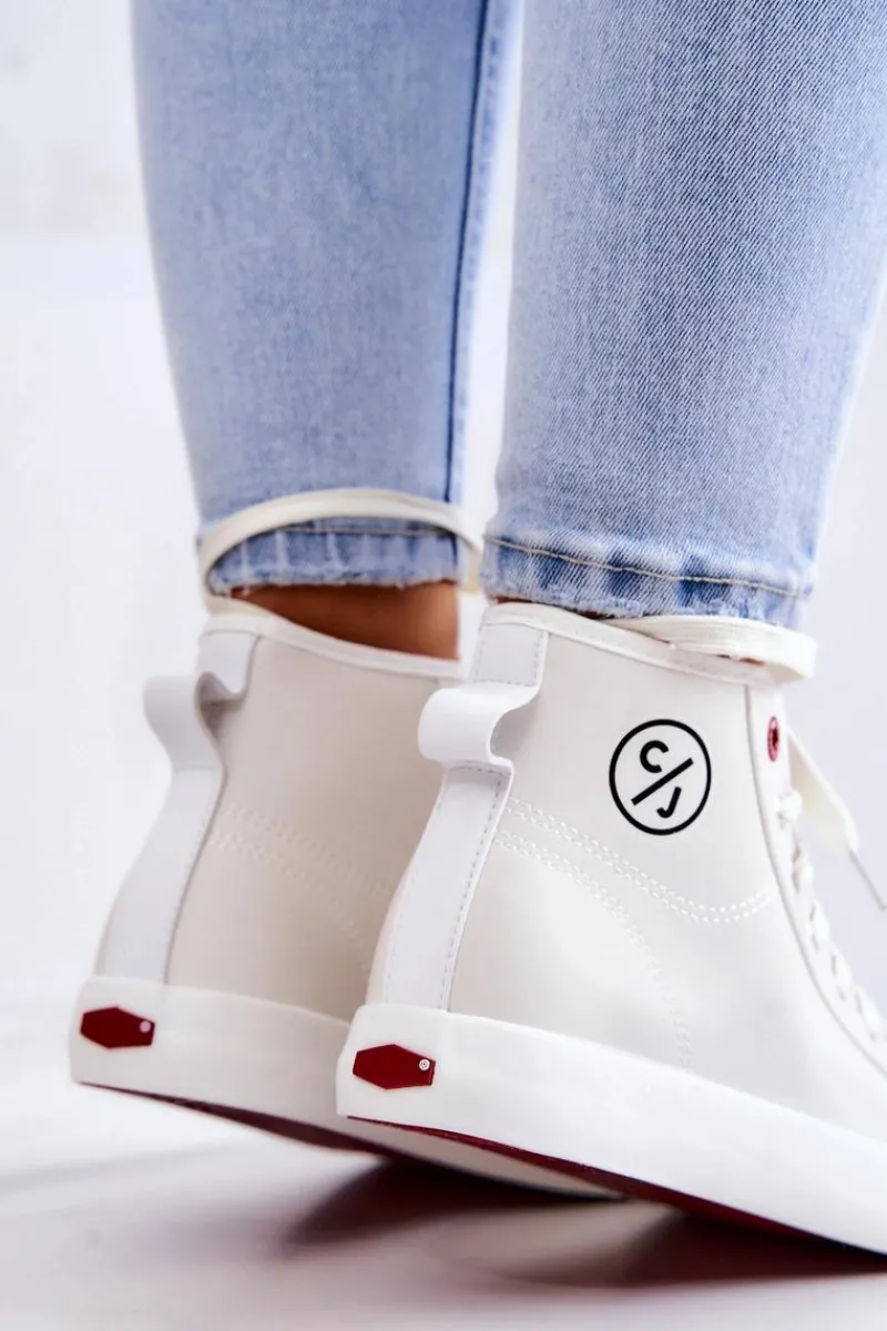 Trampki Damskie Cross Jeans|Trampki Damskie Wysokie>Cross Jeans Damskie Wysokie Trampki JJ2R4056C Białe