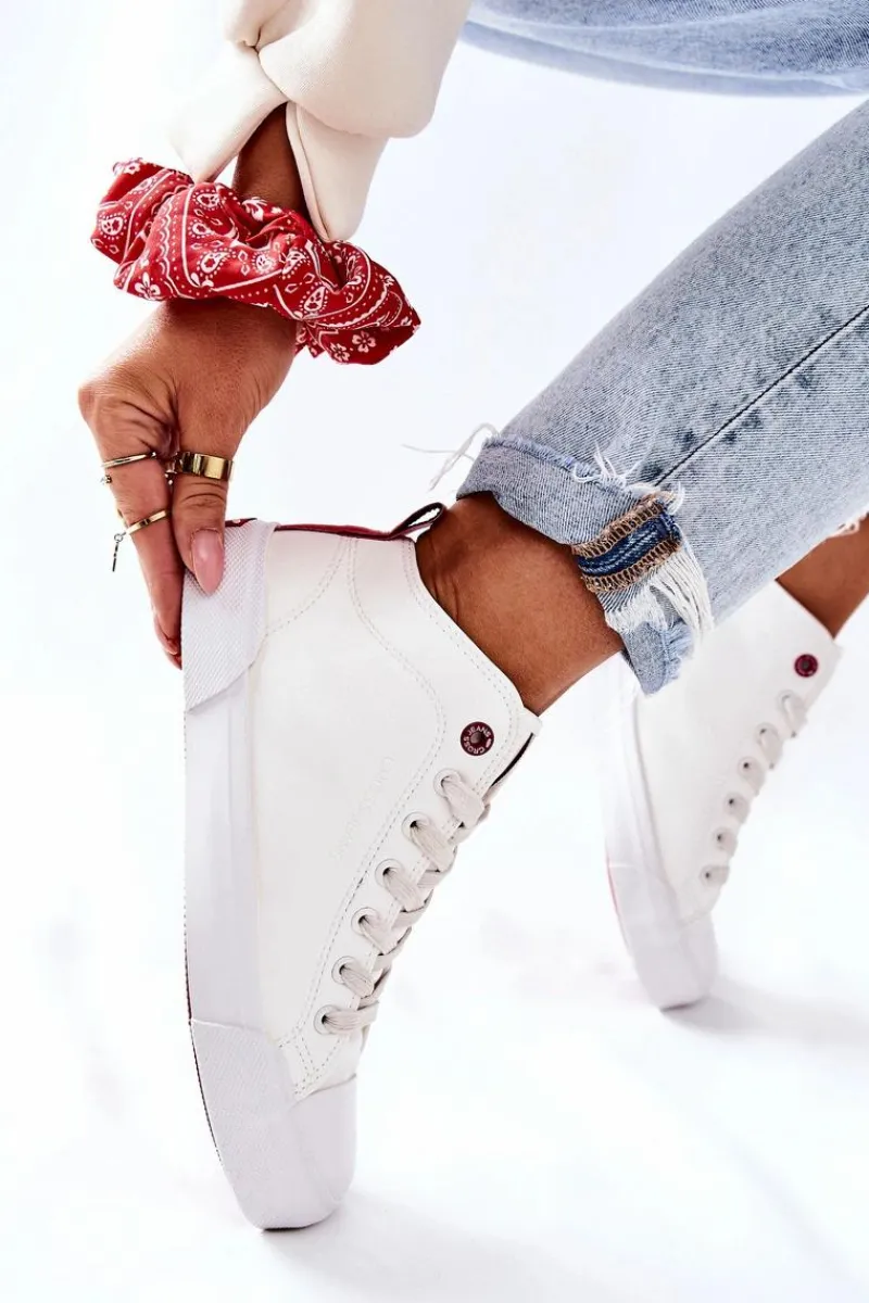 Sale Damskie Wysokie Trampki II2R4033C Białe Damskie Trampki Damskie Cross Jeans|Trampki Damskie Wysokie