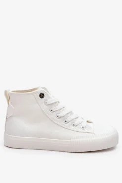 Trampki Damskie Big Star|Trampki Damskie Wysokie>Big Star Shoes Damskie Wysokie Trampki Materiałowe Big Star LL274445 Białe Biały