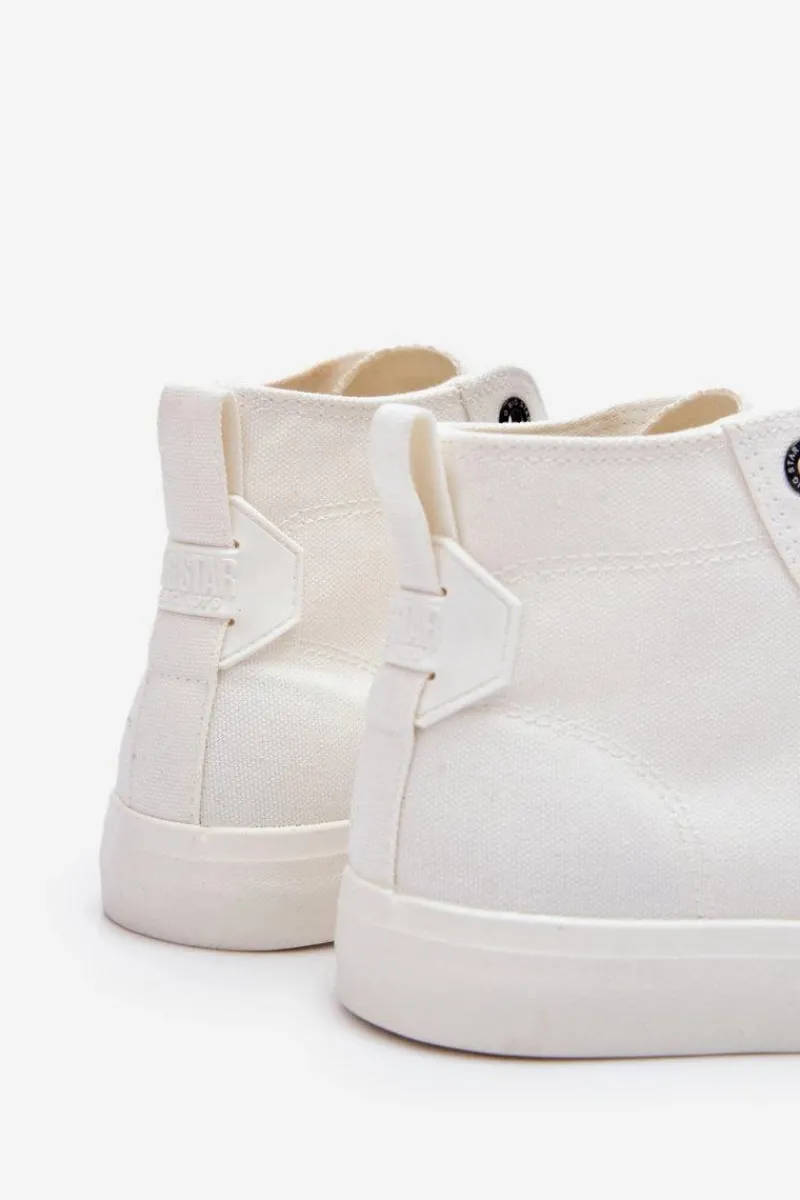 Trampki Damskie Big Star|Trampki Damskie Wysokie>Big Star Shoes Damskie Wysokie Trampki Materiałowe Big Star LL274445 Białe Biały