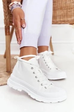 Sale Damskie Wysokie Trampki Na Dużej Podeszwie Białe Trissy Damskie Trampki Damskie Wysokie