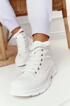 Sale Damskie Wysokie Trampki Na Dużej Podeszwie Białe Trissy Damskie Trampki Damskie Wysokie